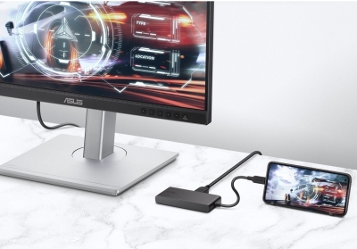 Док Asus Dual 4K USB-C Dock позволяет подключить к компьютеру с портом USB-C два монитора 4K